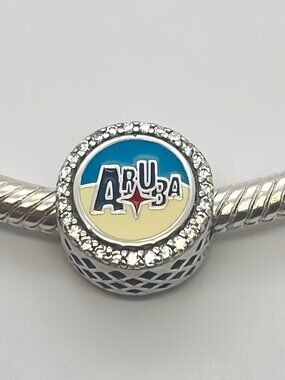 Pandora Aruba Flag Exclusive Dangle Charm Pendant